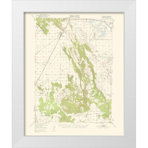 Dorris California Quad - USGS 1950 White Modern Wood Framed Art Print by USGS