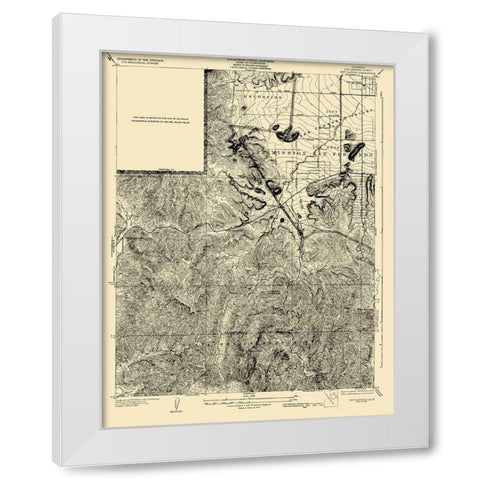 Dry Canyon California Quad - USGS 1932 White Modern Wood Framed Art Print by USGS