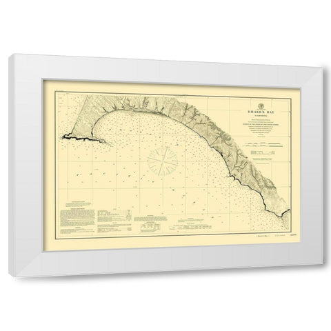 Drakes Bay - USGS 1883 White Modern Wood Framed Art Print by USGS