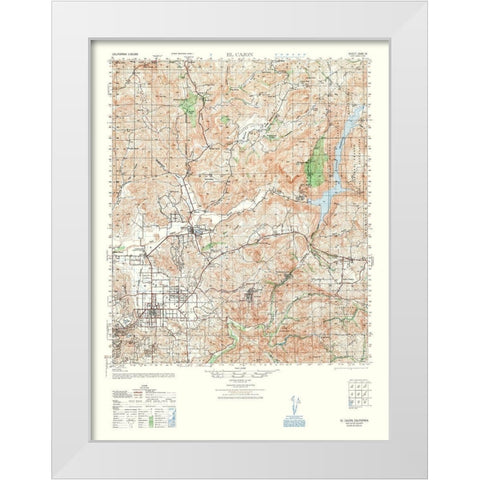 El Cajon Sheet - US Army 1948 White Modern Wood Framed Art Print by US Army