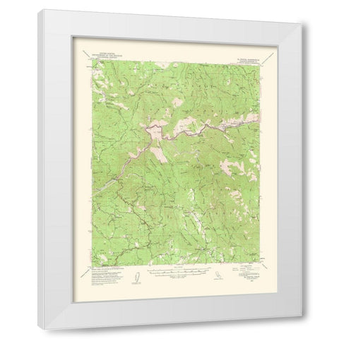 El Portal California Quad - USGS 1964 White Modern Wood Framed Art Print by USGS