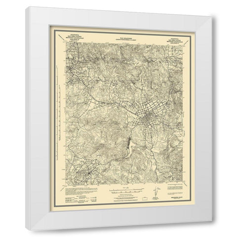 Escondido California Quad - USGS 1942 White Modern Wood Framed Art Print by USGS