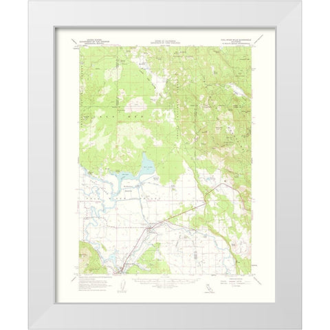 Fall River Mills California Quad - USGS 1963 White Modern Wood Framed Art Print by USGS