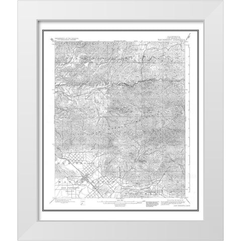 San Fernando California Quad - USGS 1900 White Modern Wood Framed Art Print by USGS