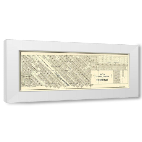 Fresno, Central California Landowner - Thomas 1892 White Modern Wood Framed Art Print by Thomas