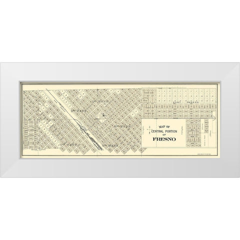 Fresno, Central California Landowner - Thomas 1892 White Modern Wood Framed Art Print by Thomas
