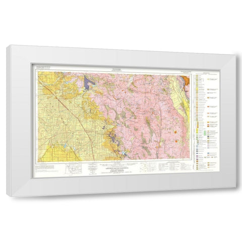Geologic California Fresno Sheet - Matthews 1961 White Modern Wood Framed Art Print by Matthews