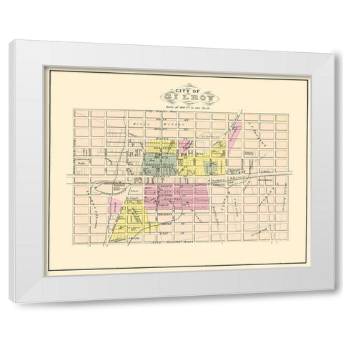 Gilroy California Landowner - Thomas 1876 White Modern Wood Framed Art Print by Thomas