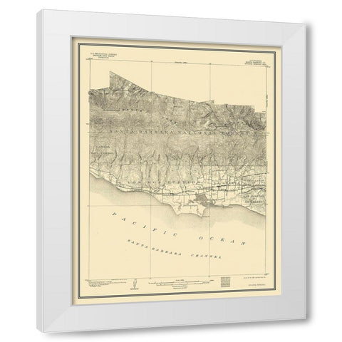 Goleta California Special - USGS 1903 White Modern Wood Framed Art Print by USGS