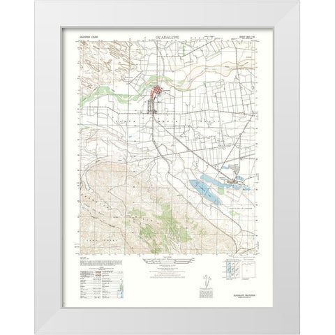 Guadalupe Sheet - US Army 1947 White Modern Wood Framed Art Print by US Army