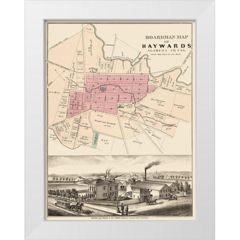 Haywards California Landowner - Boardman 1878 White Modern Wood Framed Art Print by Boardman