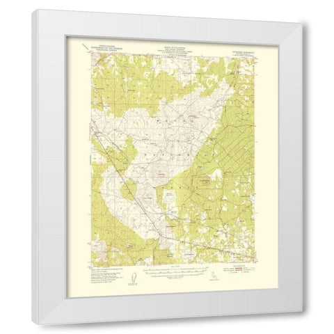 Hackamore California Quad - USGS 1954 White Modern Wood Framed Art Print by USGS