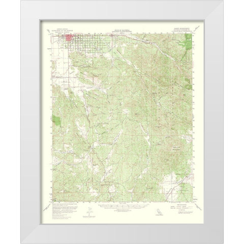 Hemet California Quad - USGS 1964 White Modern Wood Framed Art Print by USGS