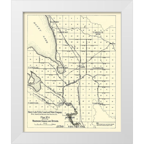 Honey Lake - Taylor 1891 White Modern Wood Framed Art Print by Taylor
