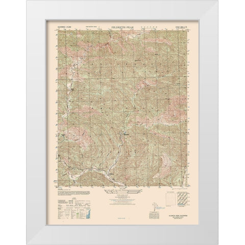 Hildreth Peak Sheet - US Army 1942 White Modern Wood Framed Art Print by US Army