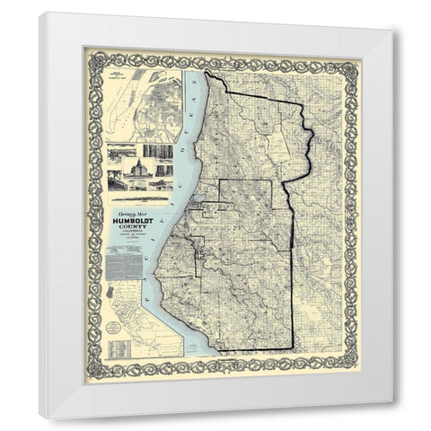 Humboldt California Landowner - Lentell 1898 White Modern Wood Framed Art Print by Lentell