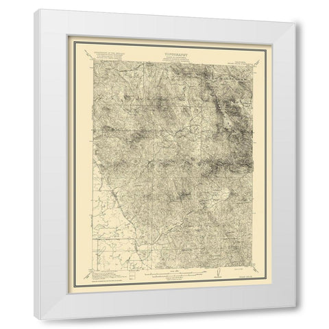 Indian Gulch California Quad - USGS 1920 White Modern Wood Framed Art Print by USGS