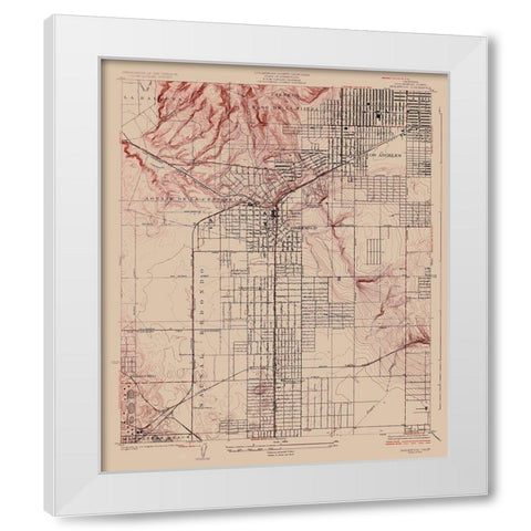 Inglewood California Quad - USGS 1924 White Modern Wood Framed Art Print by USGS