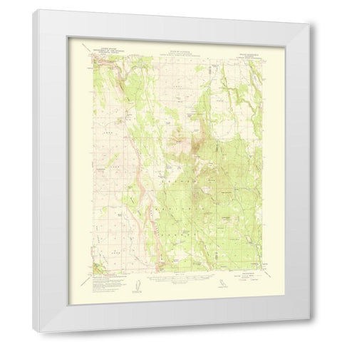 Jellico California Quad - USGS 1959 White Modern Wood Framed Art Print by USGS