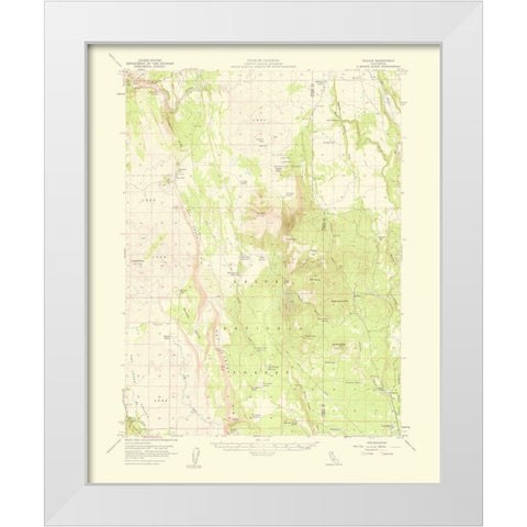 Jellico California Quad - USGS 1959 White Modern Wood Framed Art Print by USGS