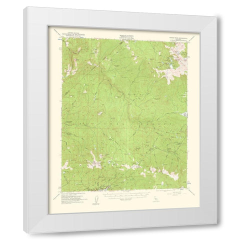 Kaiser Peak California Quad - USGS 1961 White Modern Wood Framed Art Print by USGS