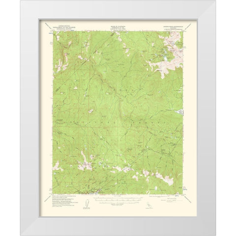 Kaiser Peak California Quad - USGS 1961 White Modern Wood Framed Art Print by USGS