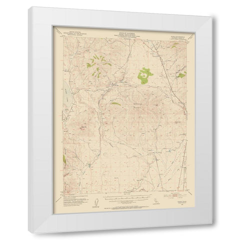 Karlo California Quad - USGS 1954 White Modern Wood Framed Art Print by USGS