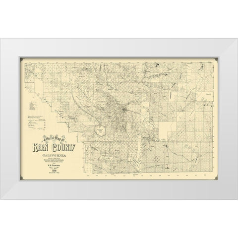 Kern California Landowner - Macmurdo 1892 White Modern Wood Framed Art Print by Macmurdo