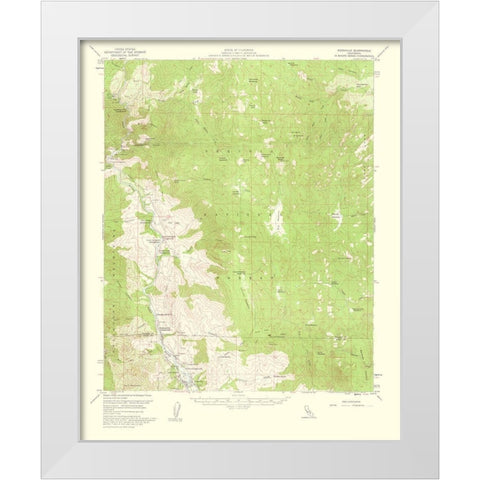 Kernville California Quad - USGS 1960 White Modern Wood Framed Art Print by USGS