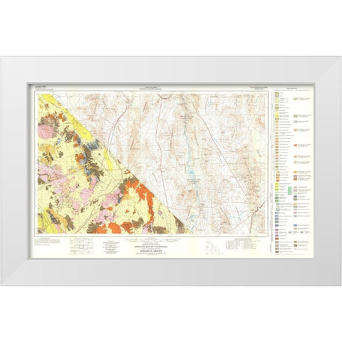 Geologic California Kingman Sheet - Jennings 1956 White Modern Wood Framed Art Print by Jennings