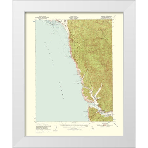 Klamath California Quad - USGS 1957 White Modern Wood Framed Art Print by USGS