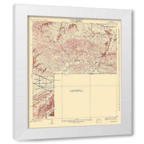 La Habra California Quad - USGS 1927 White Modern Wood Framed Art Print by USGS