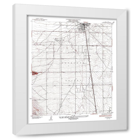Lancaster California Quad - USGS 1933 White Modern Wood Framed Art Print by USGS