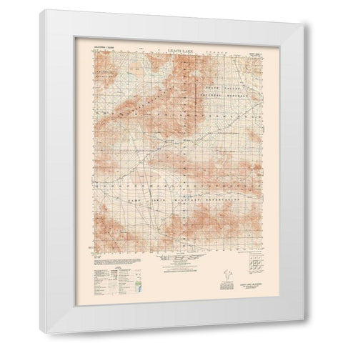 Leach Lake Sheet - US Army 1948 White Modern Wood Framed Art Print by US Army