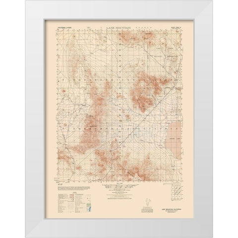 Lane Mountain Sheet - US Army 1948 White Modern Wood Framed Art Print by US Army