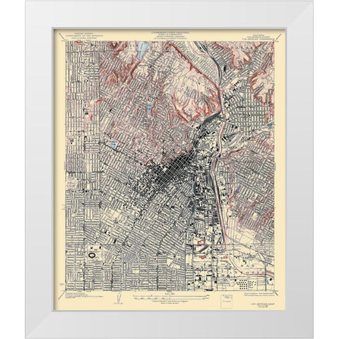 Los Angeles California Quad - USGS 1928 White Modern Wood Framed Art Print by USGS
