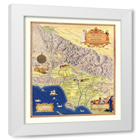 Los Angeles California - Title Ins 1932 White Modern Wood Framed Art Print by Title Ins