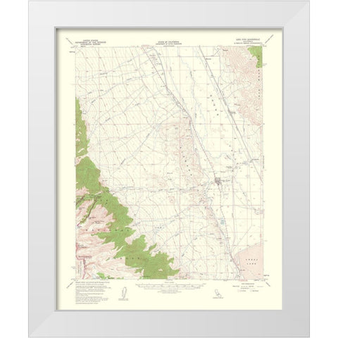 Lone Pine California Quad - USGS 1962 White Modern Wood Framed Art Print by USGS