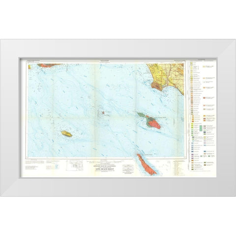 Geologic California Long Beach Sheet White Modern Wood Framed Art Print by Jennings