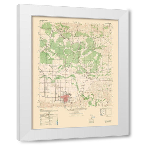 Lompoc Sheet - US Army 1947 White Modern Wood Framed Art Print by US Army