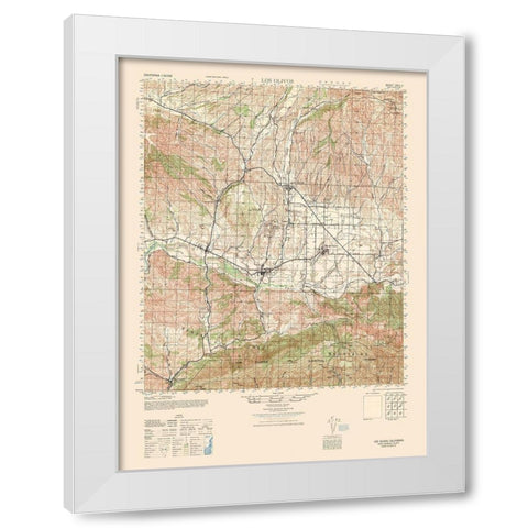 Los Olivos Sheet - US Army 1942 White Modern Wood Framed Art Print by US Army
