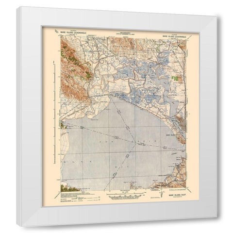 Mare Island California Quad - US Army 1942 White Modern Wood Framed Art Print by US Army