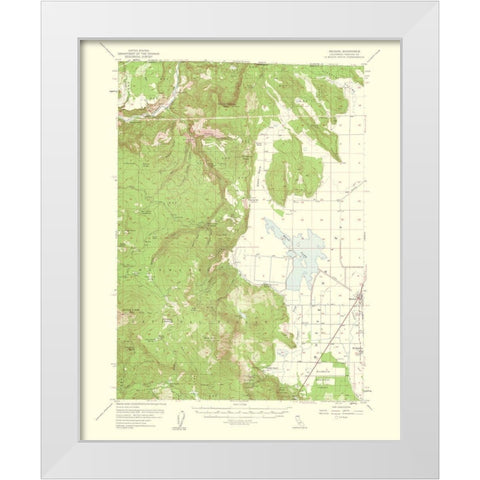 Macdoel California Quad - USGS 1954 White Modern Wood Framed Art Print by USGS