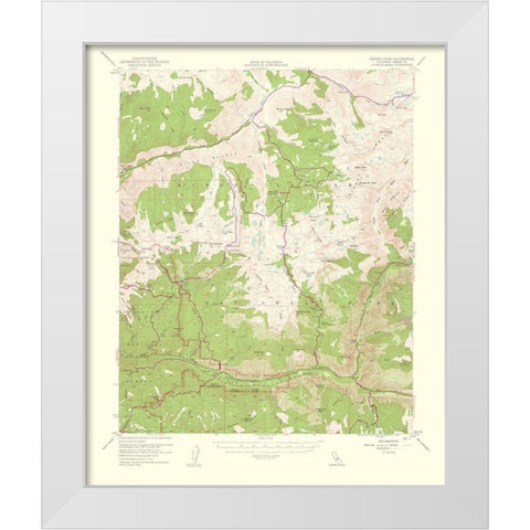 Marion Peak California Quad - USGS 1953 White Modern Wood Framed Art Print by USGS