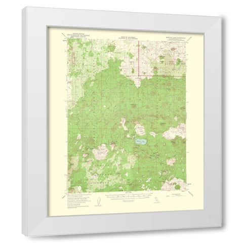 Medicine Lake California Quad - USGS 1953 White Modern Wood Framed Art Print by USGS