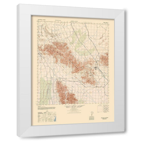 Midland Sheet - US Army 1945 White Modern Wood Framed Art Print by US Army