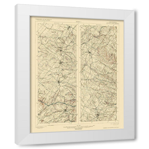 Mother Lode District California 2 of 2 Sheet White Modern Wood Framed Art Print by USGS