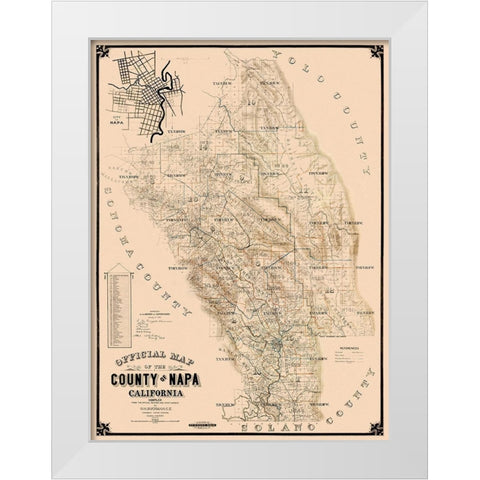 Napa California Landowner - Buckman 1895 White Modern Wood Framed Art Print by Buckman