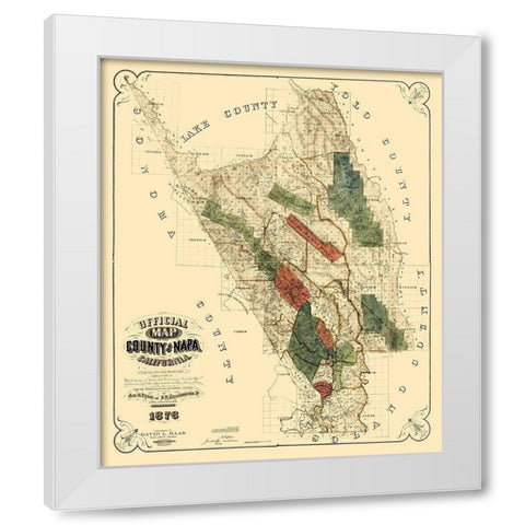 Napa California Landowner - Haas 1876 White Modern Wood Framed Art Print by Haas