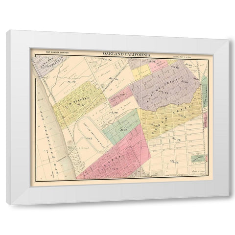 Oakland California Thirteenth Ward - Thompson 1878 White Modern Wood Framed Art Print by Thompson